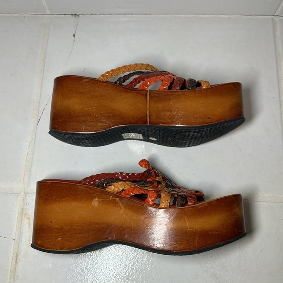 Stephane Kelian Paris Braided Wedge Sandals Red Size 5.5 Women’s GREAT CONDTION - Picture 4 of 9